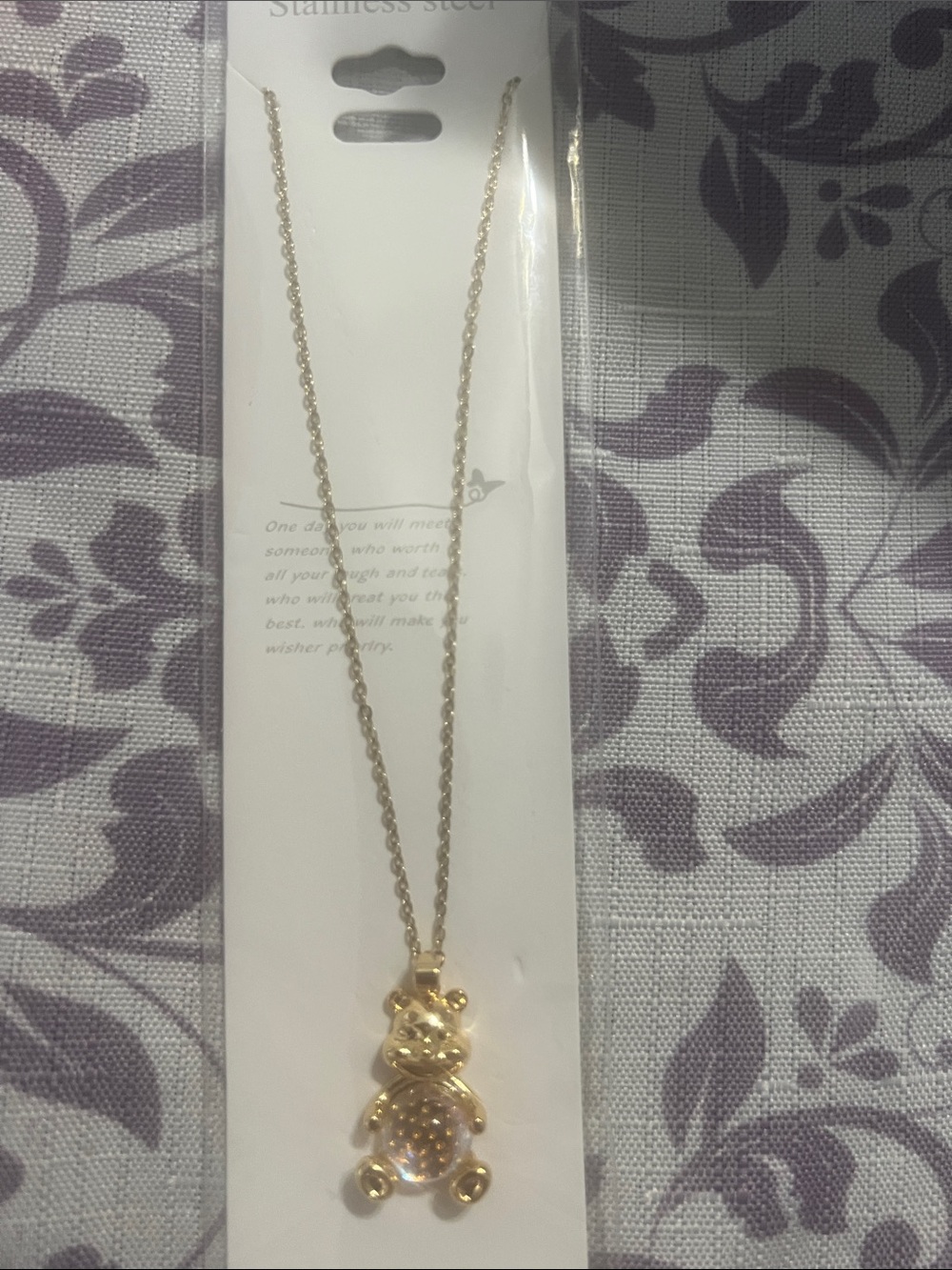 Gold Teddy Bear Pendant Necklace - Women's Jewelry